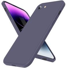 DNTMZIN Capa para iPhone SE 2022, SE 2020, iPhone 7, capa para iPhone 8, capa de telefone de borracha gel de silicone líquido, [proteção da câmera] Capa protetora contra quedas com forro de microfibra