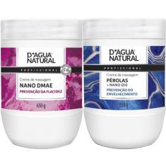 Kit massagem corporal creme pérolas nano q10 creme nano dmae 650g dágu
