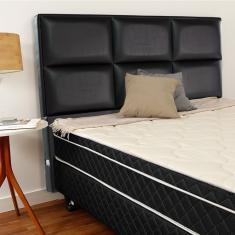 Cabeceira Estofada Para Cama Box King 127x197 Courvin Preto bf Colchões