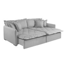 Sofá Retrátil e Reclinável Iris 2,00M Linho - Blossom Casa, Cinza 2341
