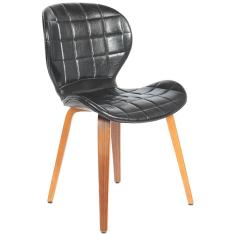 Cadeira Decorativa de Escritório Recepção Granclass Pu Preto