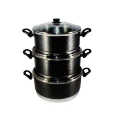 Jogo Panelas Grande (jogão) Craqueado Preto Alumínio 3