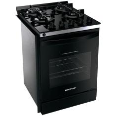 Fogão de Embutir Brastemp 4 Bocas BYO4XAE com Mesa de Vidro e Dupla Chama Bivolt - Preto