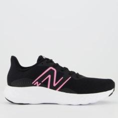 Tênis New Balance 411V3 Feminino Preto e Rosa-Feminino