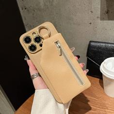 Coin Purse Leather PU Soft Phone Case para iPhone 13 12 11 14 Pro X XS Max XR 7 8 Plus capa para cartão, marrom, para iPhone 12