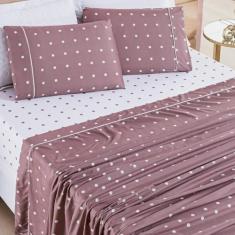 Jogo De Cama Solteiro Masculino Luxo 03 Pecas Petit Poa200Fios - De Lu