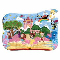 Quebra-Cabeça Era Uma Vez - Contos Infantis - 48 Peças - Madeira - 3003 - Brincadeira De Criança