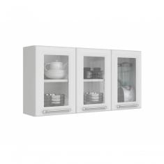 Armario Aéreo Com Vidro Cozinhas Itatiaia Luce 3 Portas Branco
