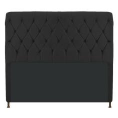 Cabeceira Estofada Cristal 160 cm Queen Size Com Capitonê Corano Preto