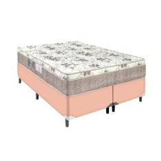 Cama Queen Box Bege Colchão Nápoles Turn Free Espuma D33 - Portobel