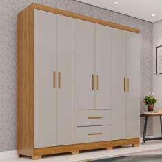 Guarda-roupa Casal 6 Portas 2 Gavetas Estrela Premium - Sallêto Móveis