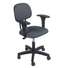 Cadeira De Escritório Secretária Giratória Cinza Denver com braco PP com regulagem de altura