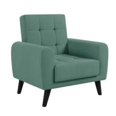 Poltrona Matrix Cora em Veludo Plush e Pés Palito