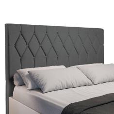 Cabeceira Estofada Para Cama Box Casal Queen Miami De 1,60m Suede Dobuê Cinza