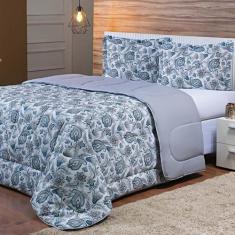 Edredom Queen Percal 180 Fios 3 Peças - Elegante Dupla Face em Algodão