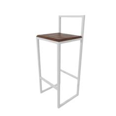 Banqueta Alta Balcão Bistrô Industrial Branca Assento Estofado (MARROM)