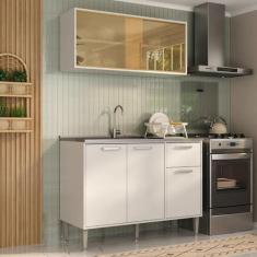 Armário de Cozinha com Balcão para Pia Siena Multimóveis MP2216, Branc