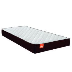 Colchão Solteiro Molas Qatar 88x188x22cm Marrom / Branco - Suporta até 200Kg por Pessoa