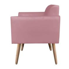 Namoradeira Marisa Suede Rose Pés Palito Natural