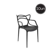 Kit Com 10 Cadeiras Designer Allegra Interior Exterior Sala Jantar Emp