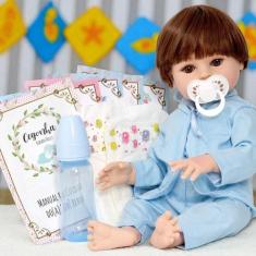 Bebe Reborn Boneco Menino Principe Pode Dar Banho Acessórios - Cegonha