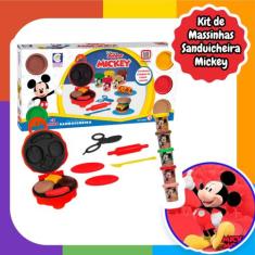 Kit De Massinha Infantil Do Mickey Sanduicheira Divertida - Cotiplás