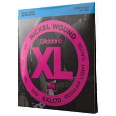 ENCORDOAMENTO PARA BAIXO ELÉTRICO 4 CORDAS EXL170 REGULAR LIGHT/ESCALA LONGA .045 .065 .080 .100 - D'ADDARIO