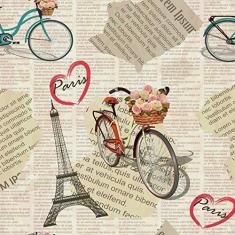 Papel de Parede Vintage Jornal Paris 57x270cm