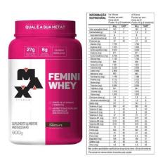 Femini Whey Protein Pote Max Titanium 900g, Baunilha