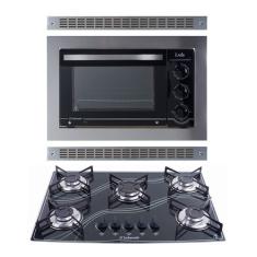 Kit Forno De Embutir 45l + Cooktop 5 Bocas Preto Safanelli FE/FCL50