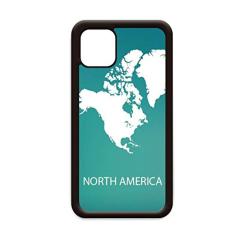 Capa com mapa continente América do Norte para iPhone 12 Pro Max para Apple Mini Mobile Case
