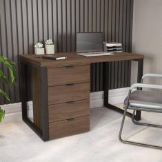 Mesa para Escritório Diretor com Gaveteiro 120cm Office Carvalho/Munique