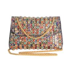 Bolsa feminina de strass luxuosa com diamantes brilhantes, combinando com vestido de noite, saia longa, festa, noite., Prata/ouro