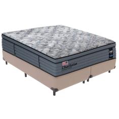 Cama Box Bege Colchão King Charlotte Molas Ensacadas Sealy