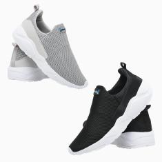 Kit 2 Tênis Corrida Masculino Esporte Academia Caminhada Leve Conforto Dia a Dia-Masculino