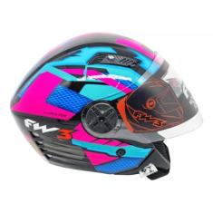 Capacete  Open com Óculos Interno Fumê n,56 - Fw3