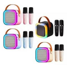 Caixinha De Som C/ 2 Microfone Bluetooth S/ Fio Karaoke Infantil - SHO