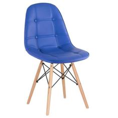 Cadeira estofada Eames Eiffel Botonê - Base de madeira clara - Loft7, 