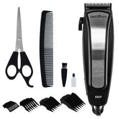 Cortador De Cabelo Britânia Profissional Inox 9 Acessórios Regulagem A