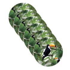 Sousplat Tucano Folhas - NSW, Sem base, 6 Peças