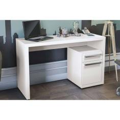 Mesa Escrivaninha Casal S970 Com 1 Porta E 1 Gaveta Branco Kappesberg