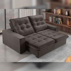 Sofá Retrátil E Reclinável 2 Lugares 290cm M166 Marrom Escuro