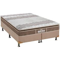 Cama Box King: Colchão Espuma D33 Probel Anatômico Guarda Costas Próintense Plus + Base Crc Suede Clean (193x203)