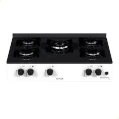 Fogão De Mesa 5 Bocas Venax Grand Petit Line Branco Gás GLP Automático Bivolt 26006