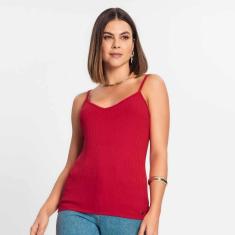 Blusa Feminina de Alça Rovitex Ribana Canelada-Feminino