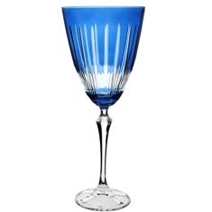 Taca para vinho tinto Elizabeth lapidada em cristal ecologico 250ml A22cm cor azul