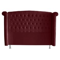 Cabeceira De Cama Box Luxo Queen 160 Cm Suede Bordo Eli Móveis