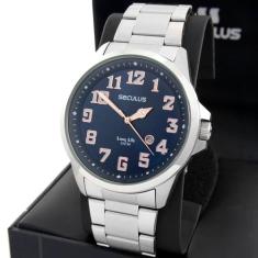 Relógio seculus masculino long life 20929g0svna2