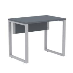 Mesa Escritório P25 TUB Pandin 90 cm (Larg) Tampo MDP Grafito Pé Aço Tubular Cinza