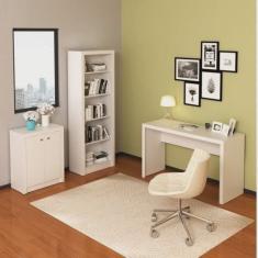 Kit 3 Peças com Escrivaninha ME4135, Estante ME4104 e Balcão 2 Portas ME4103